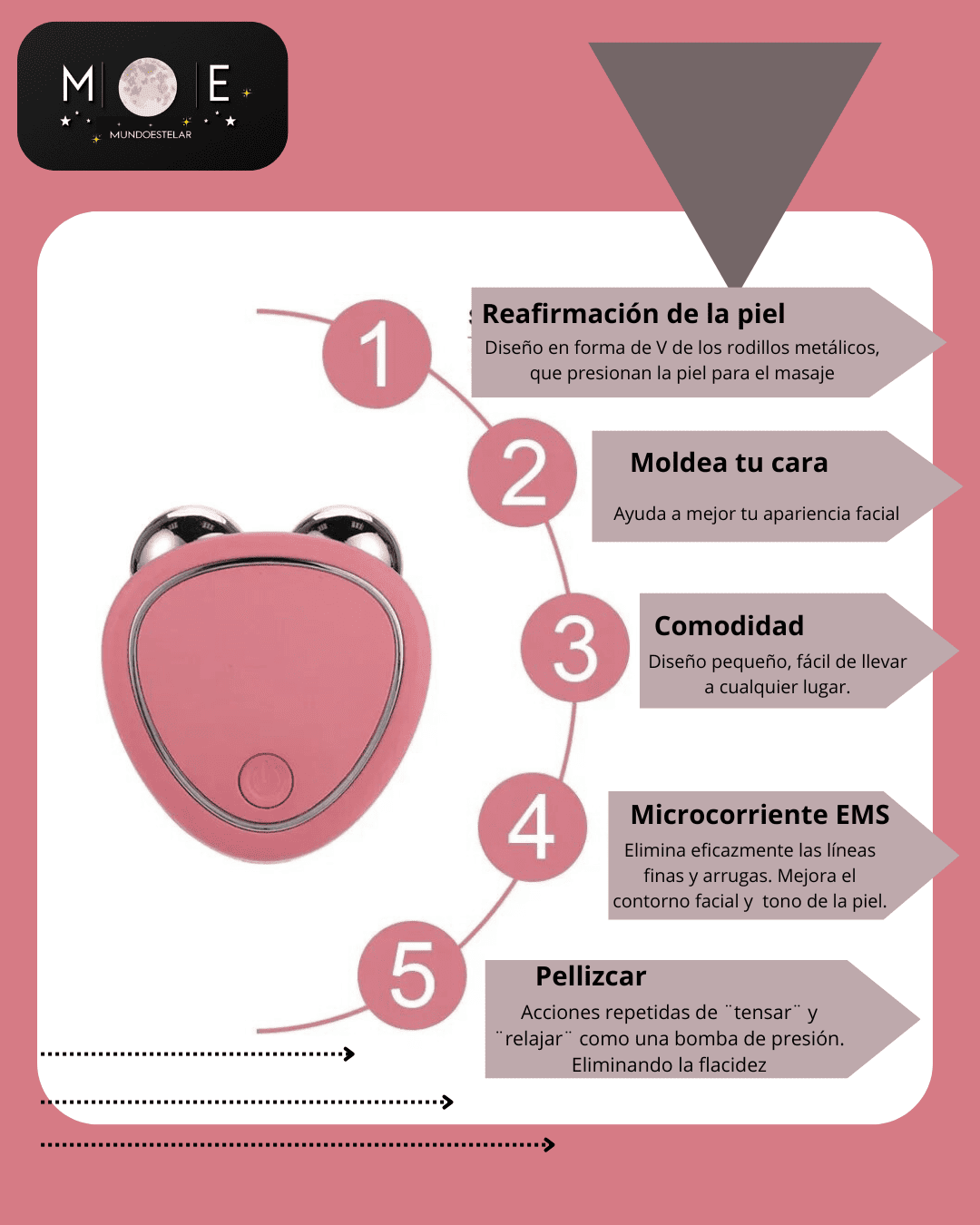 MASAJEADOR FACIAL CON MICROCORRIENTE